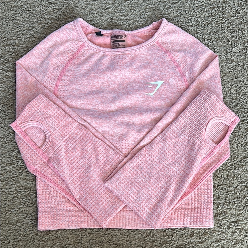 Gymshark Pink Cropped Fitted Hoodie